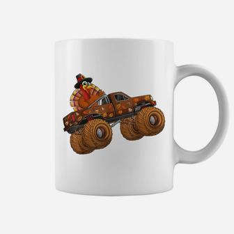 Funny Thanksgiving Turkey Day Riding Monster Truck Kids Boy Coffee Mug | Crazezy UK