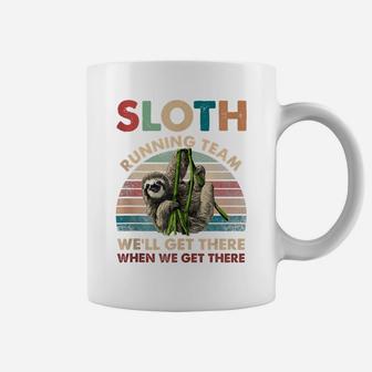 Funny Vintage Sloth Running Team Marathon Runners Jogging Coffee Mug | Crazezy CA