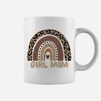 Funny Women Girl Mom Leopard Print Boho Rainbow Mother's Day Coffee Mug | Crazezy