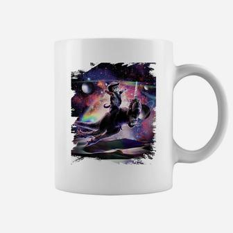 Galaxy Cat On Dinosaur Unicorn In Space Coffee Mug | Crazezy CA