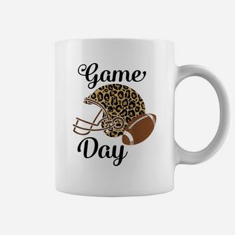 Game Day Football Helmet Leopard Print Sports Women Mom Gift Coffee Mug | Crazezy UK