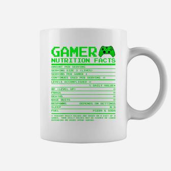 Gamer Nutrition Facts Funny Video Game Lover Coffee Mug | Crazezy DE