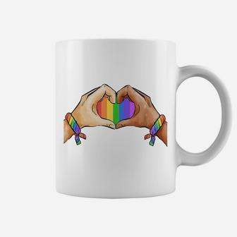 Gay Pride Clothing Lgbt Rainbow Flag T Shirt Tee Heart Unity Coffee Mug | Crazezy