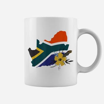 Ggt South African Inspired Flag And Happy Flower Feather Coffee Mug | Crazezy