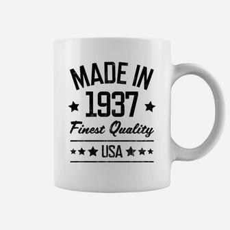 Gift For 83 Year Old Man Woman Made In 1937 Usa Black Print Sweatshirt Coffee Mug | Crazezy