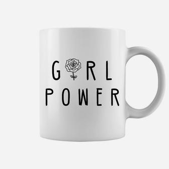 Girl Power Female Cute Rose Flower Feminist Female Equality Coffee Mug | Crazezy