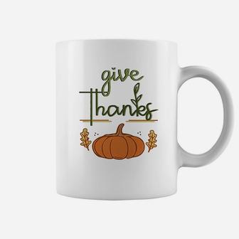 Give Thanks Thanksgiving Coffee Mug | Crazezy