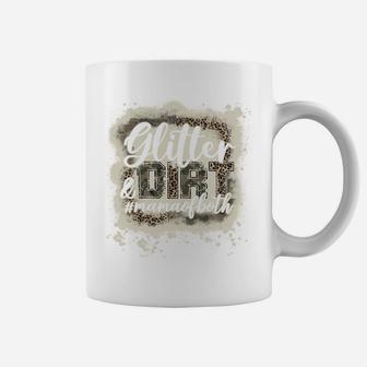 Glitter & Dirt Mama Of Both Army Mom Leopard Camo Bleached Coffee Mug | Crazezy AU