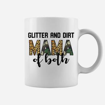Glitter And Dirt Mom Of Both Leopard And Camo Mama Of Both Coffee Mug | Crazezy UK