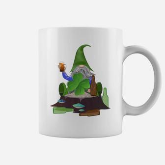 Gnome Holding Beer, Shamrock, Beers Coffee Mug | Crazezy