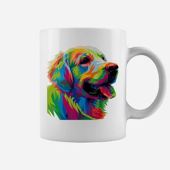 Golden Retriever Mama Colorful Art Dog Dad Pet Coffee Mug | Crazezy