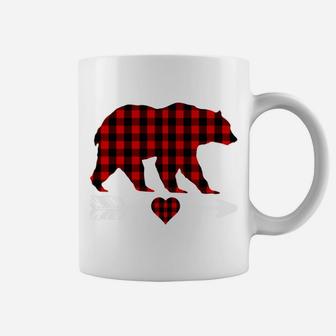 Grandma Bear Christmas Pajama Red Plaid Buffalo Family Gifts Coffee Mug | Crazezy