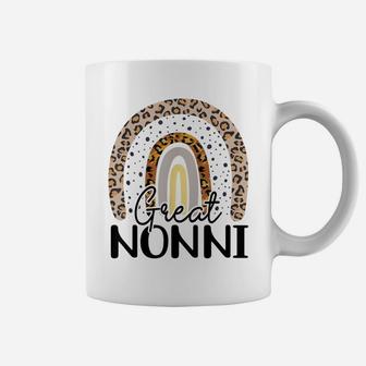 Great Nonni Funny Leopard Boho Rainbow Family Coffee Mug | Crazezy CA