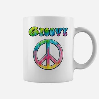 Groovy 70'S Retro Vintage Tie Dye Hippie Peace Sign Coffee Mug | Crazezy DE