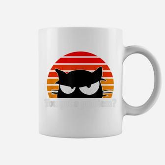 Grumpy Vintage Black Cat Lover, Retro Style Cats Gift Coffee Mug | Crazezy CA