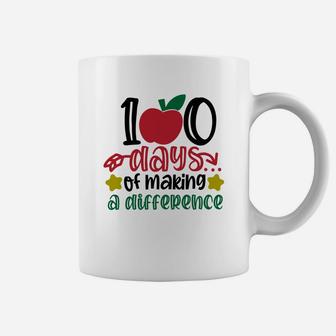 Happy 100th Day Of School 100 Days Of Making A Difference Coffee Mug | Seseable UK
