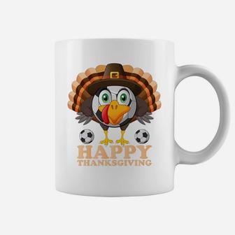 Happy Thanksgiving Boys Kids Turkey Football Soccer Ball Coffee Mug | Crazezy