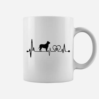 Heartbeat Pitbull Terrier Lover Dog Owner Coffee Mug | Crazezy