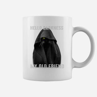 Hello Darkness- My Old Friend- Black Cat Coffee Mug | Crazezy CA