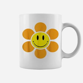 Hippie 70S Retro Funky Flower Yellow Smiley Face Vintage Coffee Mug | Crazezy CA