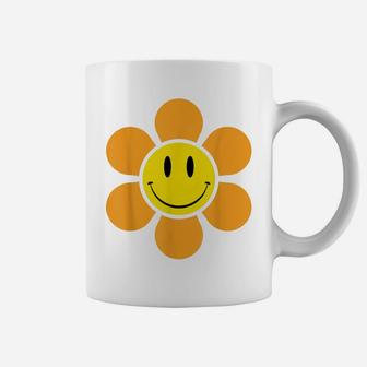 Hippie 70S Retro Funky Flower Yellow Smiley Face Vintage Coffee Mug | Crazezy CA
