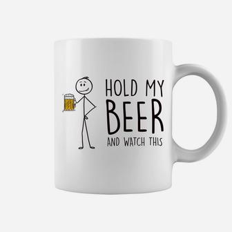 Hold My Beer And Watch This - Stick Figure Coffee Mug | Crazezy CA