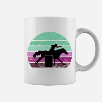 Horse Barrel Racing Vintage Sunset Cowgirl Gift For Girls Coffee Mug | Crazezy
