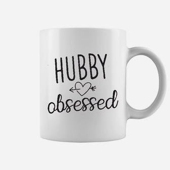 Hubby Obsessed Letter Print Coffee Mug | Crazezy