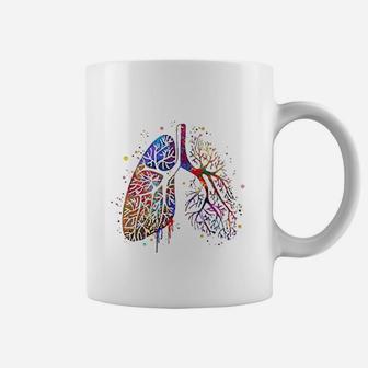 Human Anatomy Watercolor Art Print Set Lung Coffee Mug - Thegiftio UK