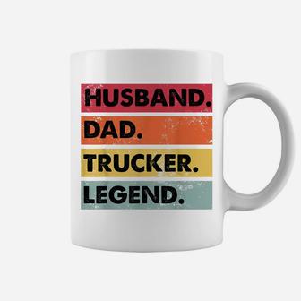 Husband Dad Trucker Legend Funny Truck Driver Trucking Gift Coffee Mug | Crazezy AU