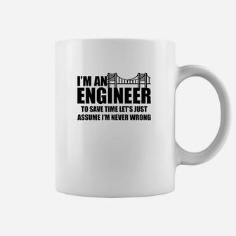 I Am An Engineer Assume Never Wrong Funny American Coffee Mug | Crazezy