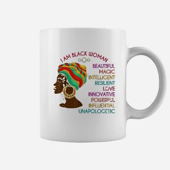 I Am Black Woman Beautiful Magic Black Coffee Mug | Crazezy DE