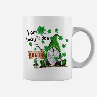 I Am Lucky To Be A Auntie, St Patrick's Day Gnome Coffee Mug | Crazezy