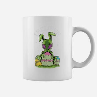 I Believe Bunny Rabbit Alien Easter Egg Hunting Funny Coffee Mug | Crazezy CA
