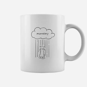 I Hate Mondays Cat Raincloud Coffee Mug | Crazezy