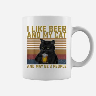 I Like Beer My Cat And Maybe 3 People Cat Lovers Gift Coffee Mug | Crazezy