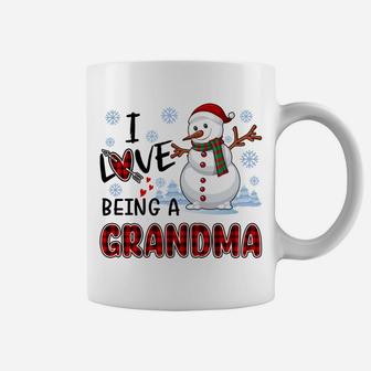 I Love Being A Grandma Cute Hearts Snowflakes Snowman Gifts Coffee Mug | Crazezy DE
