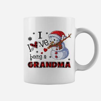I Love Being A Grandma | Dabbing Snowman Christmas Grandma Sweatshirt Coffee Mug | Crazezy