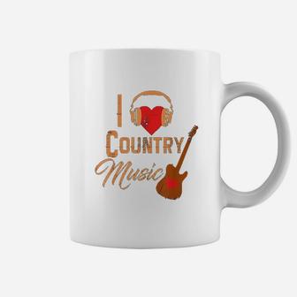 I Love Country Music Heart Design Country Western Coffee Mug | Crazezy