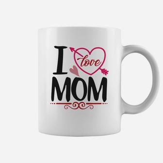 I Love Mom Happy Valentines Day Mothers Gift Coffee Mug - Seseable