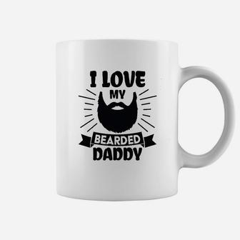 I Love My Bearded Daddy With Beard Silhouette Coffee Mug | Crazezy AU