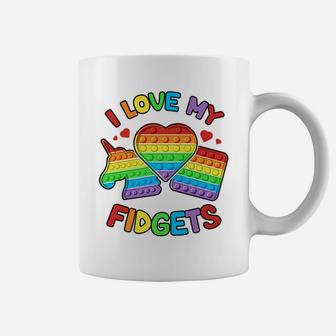 I Love My Fidgets Pop It Fidget Toy Colorful Pop It Kids Coffee Mug | Crazezy