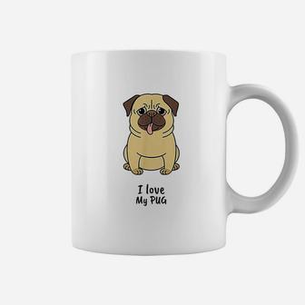 I Love My Pug Cute Funny Dog Coffee Mug | Crazezy
