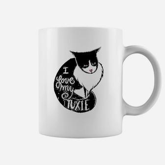 I Love My Tuxie Fun Tuxedo Cat Coffee Mug | Crazezy
