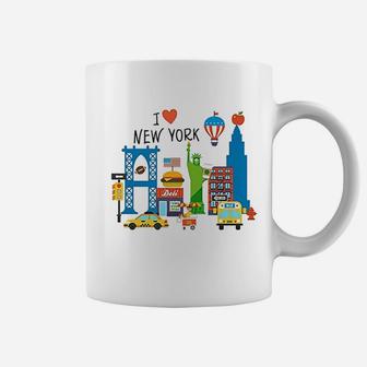 I Love New York City Ny Icons Souvenir Travel Gift Coffee Mug - Thegiftio UK