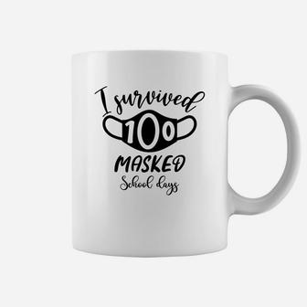 I Survived 100 Masked School Days Happy 100th Day Of School Coffee Mug - Seseable