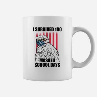 I Survived 100 Masked School Days Shirt Student Teacher Coffee Mug - Seseable