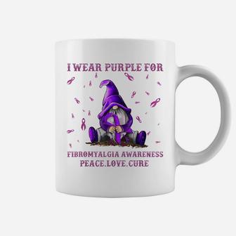 I Wear Purple For Fibromyalgia Awareness Gift Gnome Coffee Mug | Crazezy
