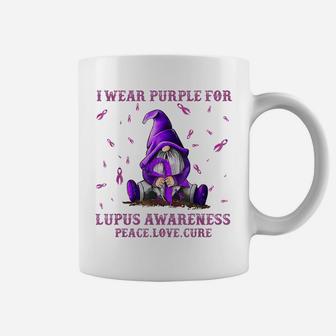 I Wear Purple For Lupus Awareness Gift Gnome Lover Coffee Mug | Crazezy