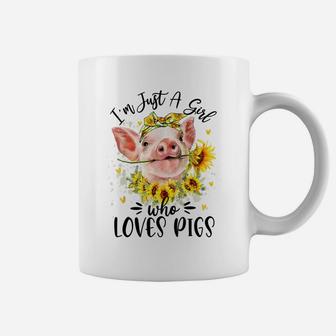 I'm Just A Girl Who Loves Pigs Flower Country Farmer Girl Coffee Mug | Crazezy CA
